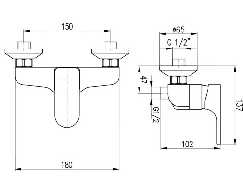 Смеситель для душа Rav Slezak Yukon YU180.5/1 Хром