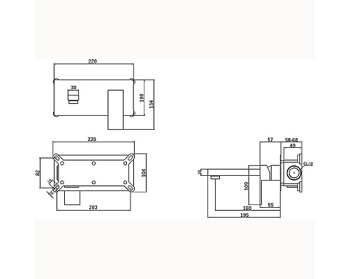 Смеситель для раковины Orange Lutz M04-722cr Хром
