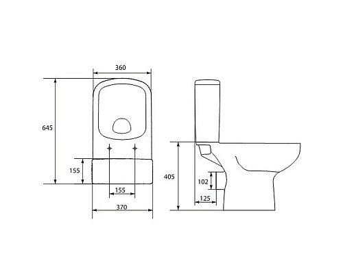 Унитаз компакт Cersanit Street Fusion S-MK-SFU_COn_010/011 без бачка и сиденья