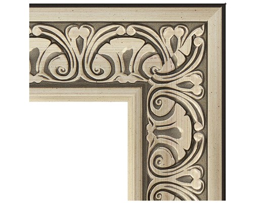 Зеркало Evoform Exclusive 90х60 BY 3424 с фацетом в багетной раме - Барокко серебро 106 мм