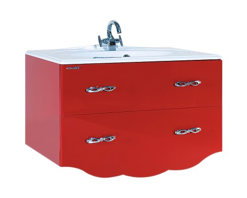 Тумба под раковину Bellezza Версаль 100 4631117270039 подвесная Красная