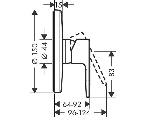 Смеситель для душа Hansgrohe Vernis Blend 71667670 Черный матовый