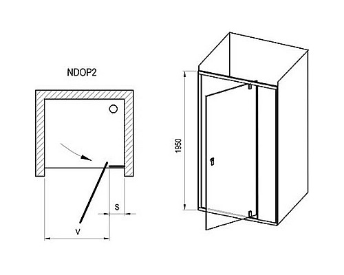 Душевая дверь Ravak Nexty NDOP2-100 03OA0300Z1 профиль Черный стекло Transparent