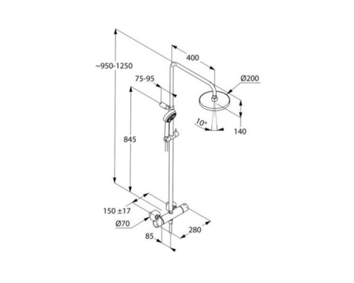 Душевая система Kludi Logo 6809205-00 Хром
