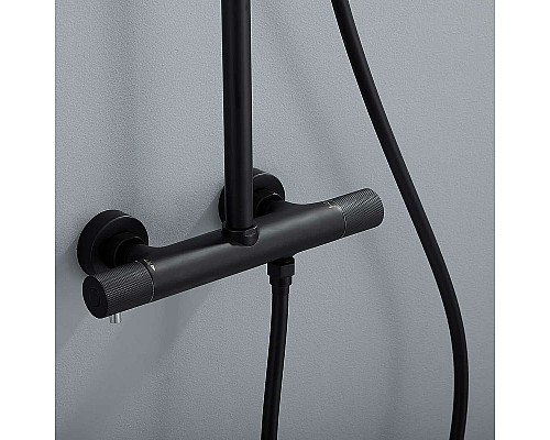 Душевая система Vincea Desire VSFS-1D0TMB с термостатом Черная матовая