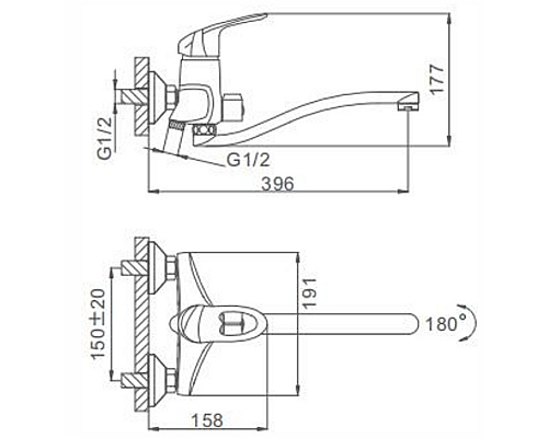 Смеситель для ванны Frap H05 F2205 универсальный Хром