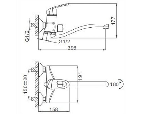 Смеситель для ванны Frap H05 F2205 универсальный Хром