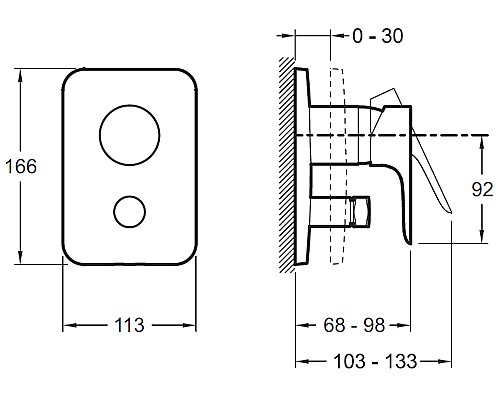 Встраиваемый смеситель для душа Jacob Delafon E98717CP