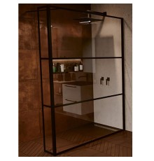 Душевая стенка Riho Grid 120 (GB4120030) профиль Черный стекло прозрачное
