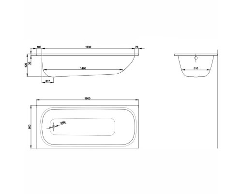 Стальная ванна BETTE Form 190x80 цвет белый 2951-000 AD PLUS AR