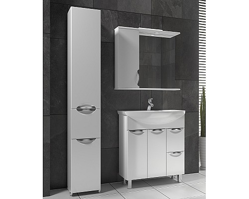 Зеркало со шкафом Vigo Callao 80 L z.CAL.80.L.El с подсветкой Белое с электровыключателем