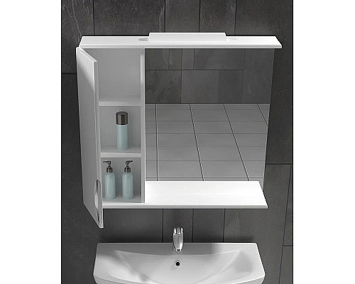 Зеркало со шкафом Vigo Callao 80 L z.CAL.80.L.El с подсветкой Белое с электровыключателем