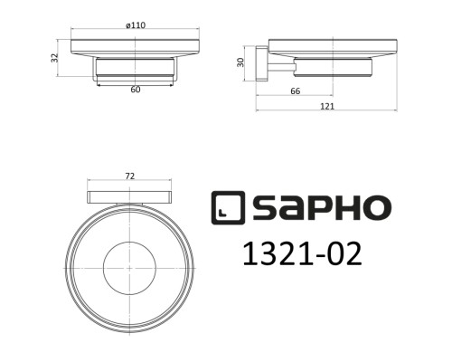 Мыльница Sapho Olymp 1321-02 Хром