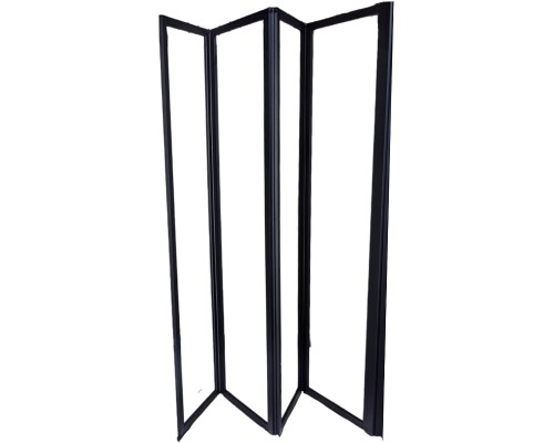 Шторка на ванну Cerutti SPA Bouna B 131х139 8325 профиль Черный стекло прозрачное