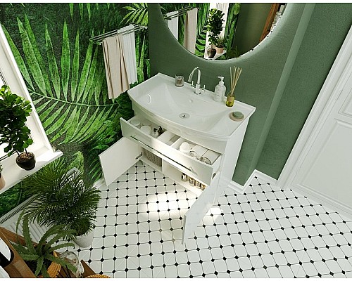 Тумба под раковину 1MarKa Lina New 85Н У94493 Белый глянец