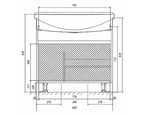 Тумба под раковину 1MarKa Lina New 85Н У94493 Белый глянец