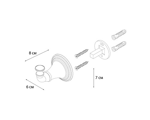 Крючок FIXSEN Luksor одинарный FX-71605B