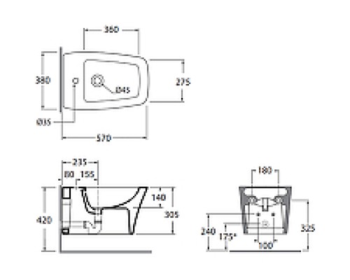 Биде Azzurra Hera HEBKS000000MBI*1 подвесное Белое