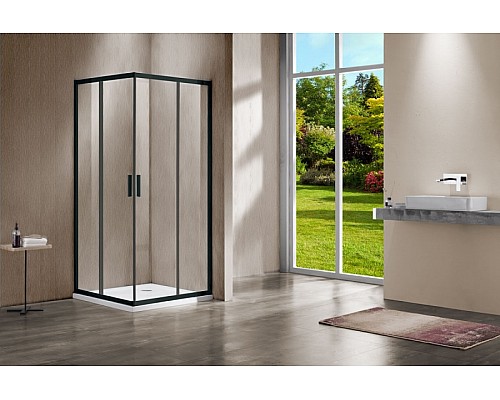 Душевой уголок Vincea Garda VSS-1G900CLB 90x90 профиль Черный стекло прозрачное