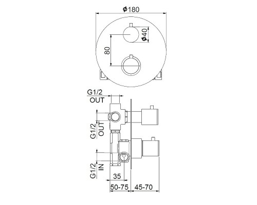 Смеситель для душа Webert Sax Evolution SE970903015 с термостатом Хром