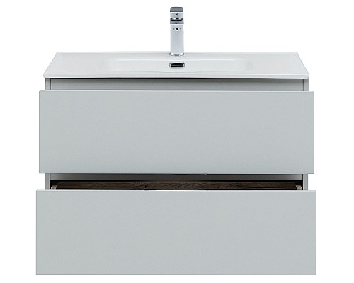 Тумба под раковину Aquanet Алвита New 80 277516 подвесная Серая матовая