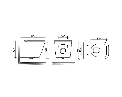 Унитаз Ceramica Nova Metric CN3007MB подвесной Черный матовый с сиденьем Микролифт