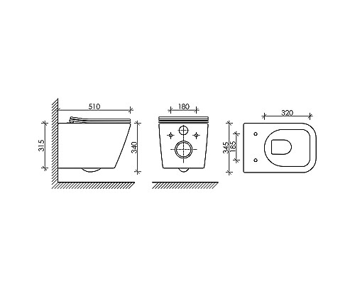 Унитаз Ceramica Nova Metric CN3007MB подвесной Черный матовый с сиденьем Микролифт