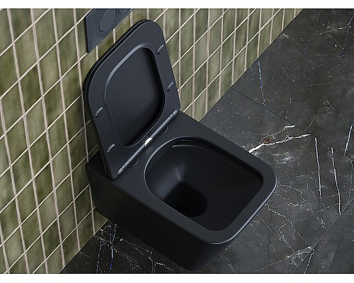 Унитаз Ceramica Nova Metric CN3007MB подвесной Черный матовый с сиденьем Микролифт