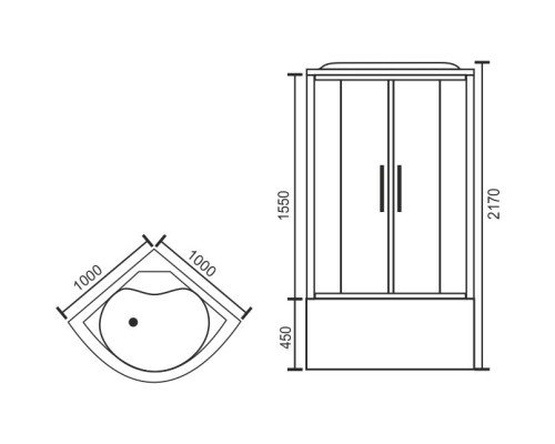 Душевая кабина Royal Bath NRW 100x100 с паром с гидромассажем