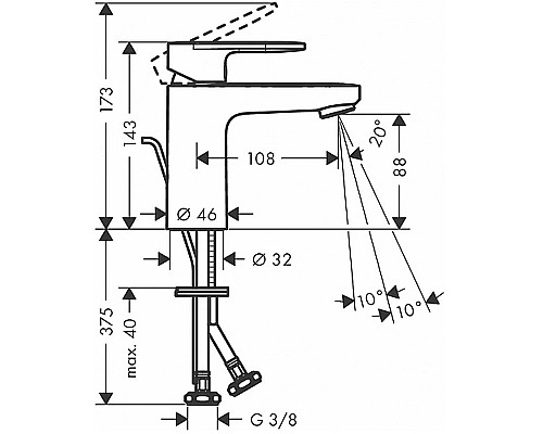 Смеситель для раковины Hansgrohe Vernis Blend 71580000 Хром