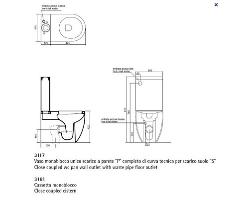 Сливной бачок Kerasan Ego / Flo 2481K1
