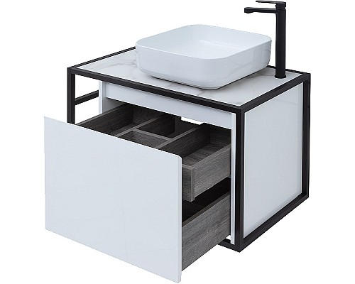 Тумба под раковину Aquanet Nova Lite Loft 75R 261649 подвесная Белый глянец