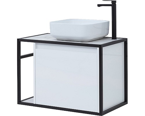 Тумба под раковину Aquanet Nova Lite Loft 75R 261649 подвесная Белый глянец