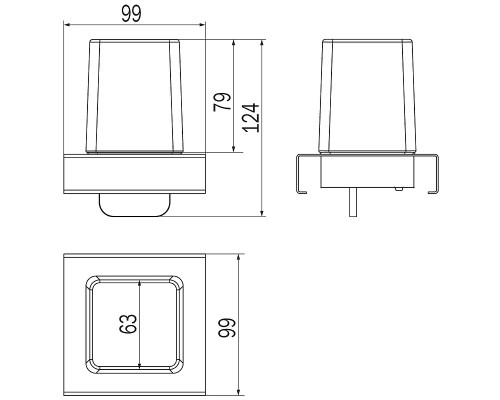 Модуль дозатора для жидкого мыла Inda Indissima Barra A8867MNS21 Брашированная