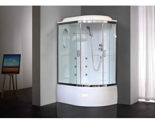 Душевая кабина Royal Bath ВК 120x80 с гидромассажем задние стенки Белые