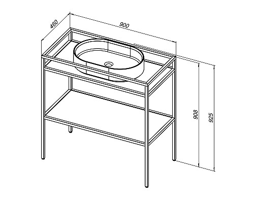 Консоль под раковину Allen Brau Liberty 90 1.33004.BB Черный браш