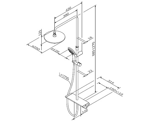 Душевая система AM.PM Spirit 2.0 F0770A400