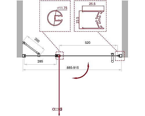 Душевая дверь BelBagno Uno 90 UNO-B-12-30+60-C-Cr профиль Хром стекло прозрачное