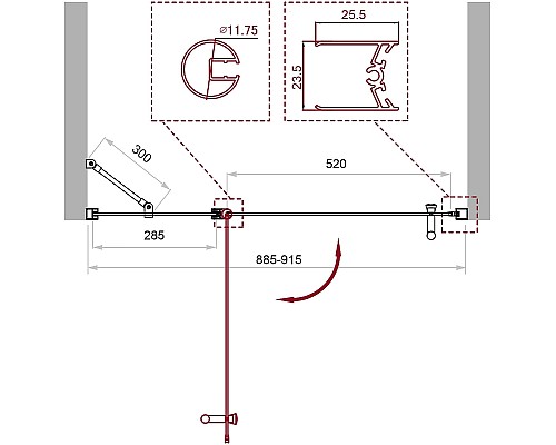 Душевая дверь BelBagno Uno 90 UNO-B-12-30+60-C-Cr профиль Хром стекло прозрачное