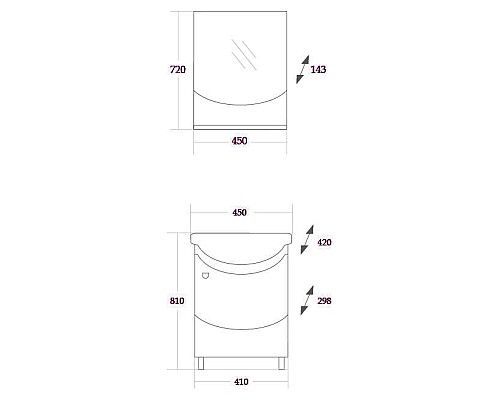 Тумба под раковину Onika Селена 45 Бодега светлый