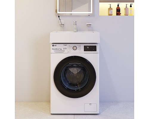 Раковина AM.PM X-Joy 60 M85AWCC0602WG над стиральной машиной Белая