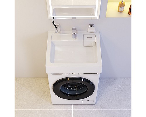 Раковина AM.PM X-Joy 60 M85AWCC0602WG над стиральной машиной Белая