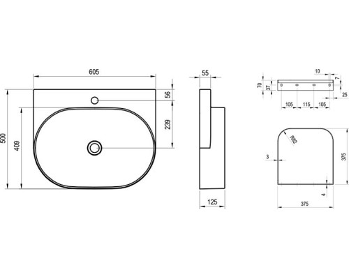Раковина Ravak Yard 60 XJX01260002 Белая