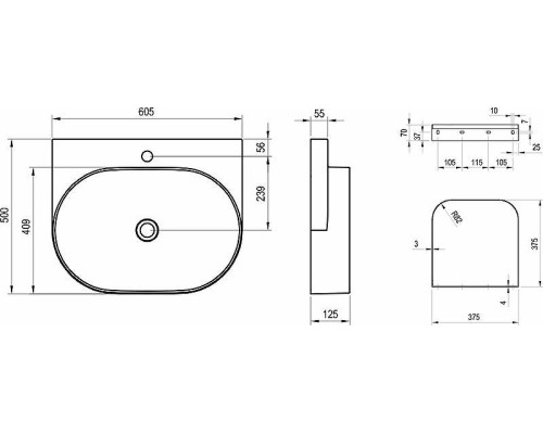Раковина Ravak Yard 60 XJX01260002 Белая