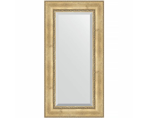 Зеркало Evoform Exclusive 122х62 BY 3506 с фацетом в багетной раме - Состаренное серебро с орнаментом 120 мм