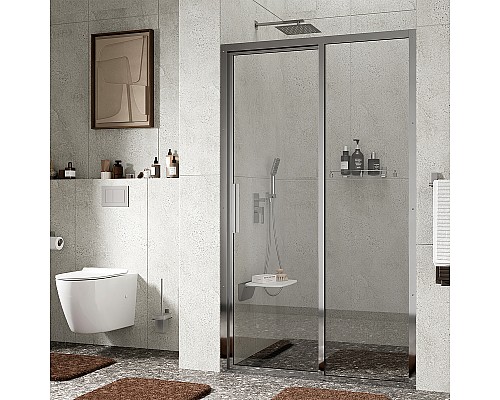 Душевая дверь WasserKRAFT Lopau 120 32S05R профиль Хром стекло прозрачное