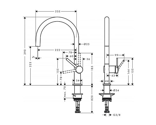 Смеситель для кухни Hansgrohe Talis M54 72804670 Черный матовый