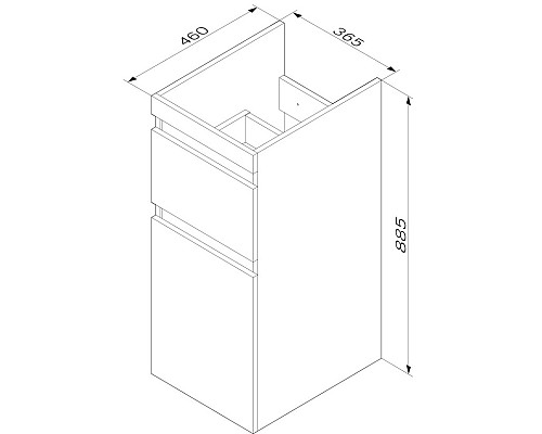 Тумба под раковину AM.PM X-Joy 40 M85AFSX0402WG Белый глянец Светлое дерево