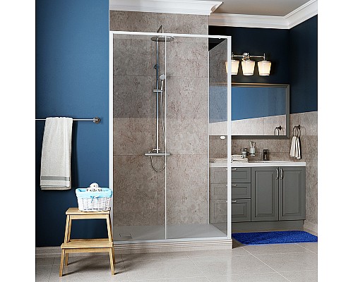 Душевой уголок WasserKRAFT Rhin 110x100 44S16 профиль Белый стекло прозрачное