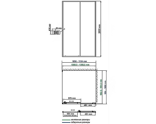 Душевой уголок WasserKRAFT Rhin 110x100 44S16 профиль Белый стекло прозрачное
